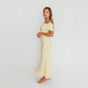 WORTH COLLECTIVE Monroe Maxi Dress in Butter Yellow - Bump Friendly